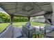 Relaxing gazebo with comfortable seating and a fire table, ideal for enjoying the outdoors in style and comfort at 5044 17Th N St, St Petersburg, FL 33714