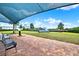 Dog park features benches and play structures under a bright blue awning at 6019 Shorebird Br, Land O Lakes, FL 34638