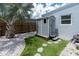 Charming backyard featuring a storage shed and a well maintained landscape at 6511 10Th N St, St Petersburg, FL 33702