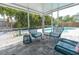 Inviting screened patio with cozy seating overlooking the sparkling pool and landscaped backyard at 6511 10Th N St, St Petersburg, FL 33702