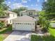 Two-story home with a two-car garage and a well-maintained lawn in a suburban neighborhood at 9329 Wellstone Dr, Land O Lakes, FL 34638