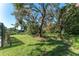 Expansive backyard featuring mature trees and lush lawn, perfect for outdoor activities and relaxation at 11307 Sandpine Rd, Riverview, FL 33569