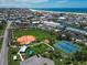 Aerial view of the city park and surrounding neighborhood at 12132 Capri S Cir, Treasure Island, FL 33706