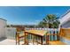 Balcony features an outdoor table and chairs overlooking a serene waterfront at 12132 Capri S Cir, Treasure Island, FL 33706