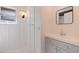 A modern bathroom features a subway tile shower and bright vanity at 1225 22Nd S Ave, St Petersburg, FL 33705