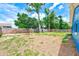 Expansive backyard featuring a fire pit area, mature trees, and ample space for outdoor activities at 2063 De Carlo Ave, Spring Hill, FL 34608