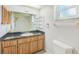 Bathroom featuring granite vanity and shower/tub combo at 2063 De Carlo Ave, Spring Hill, FL 34608