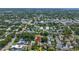 An aerial view of the neighborhood with a vacant lot near businesses and Gathering homes at 2910 11Th N St, St Petersburg, FL 33704