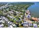 Beautiful aerial view of the neighborhood with mature trees and waterfront homes that offer easy access to nearby waterways at 4173 85Th N St, St Petersburg, FL 33709