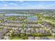 Capture of a vibrant community with multiple lakes, green spaces, and well-maintained homes at 7114 Bowspirit Pl, Apollo Beach, FL 33572