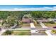 Aerial view of a residential neighborhood with tree lined street and well manicured lawns at 7206 Timber Ct, Tampa, FL 33625
