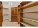 Walk-in closet with built-in shelving and a separate door to more storage at 10053 W Bay St, Seminole, FL 33776