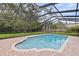 Backyard pool with clear blue water and a fully screened enclosure at 10053 W Bay St, Seminole, FL 33776