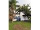 Exterior front view of home with palm trees, lawn, updated paint, and chimney at 104 W Wildwood St, Tampa, FL 33613
