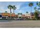 Charming town center view featuring palm trees and various shops along the street at 10520 White Lake Ct # 10520, Tampa, FL 33626