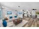 Inviting living space with modern decor, wood floors, and an open concept kitchen at 11520 Meadow Dr, Port Richey, FL 34668