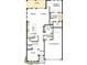 Detailed first-floor floor plan showcases the layout of the kitchen, Gathering room, and lanai at 1583 Running Tide Pl, Sarasota, FL 34240