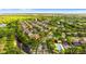 Aerial view of a residential area featuring well-maintained homes and lush landscaping at 1631 Shady Oaks Dr, Oldsmar, FL 34677