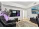Bright office space featuring modern decor, hardwood floors, and a sleek glass dry erase board at 1802 Regal Mist Loop, Trinity, FL 34655
