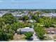 Aerial view of the property, near the commercial shops and mature trees, for a comfortable lifestyle at 1843 Berg Rd, Holiday, FL 34690