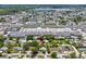 Aerial view of the home with the nearby commercial shopping areas for easy access to amenities at 1843 Berg Rd, Holiday, FL 34690
