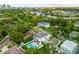 From above, you can appreciate the modern design of the house and its inviting outdoor pool at 2707 Ridgewood Ave, Tampa, FL 33602
