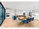 Eat-in kitchen with a large island, sleek white cabinets, stainless steel appliances, and a modern dining set at 2707 Ridgewood Ave, Tampa, FL 33602
