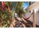 Tranquil backyard featuring bamboo, a stone path, and a hammock strung between sturdy posts at 4106 N Central Ave, Tampa, FL 33603