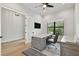 Cozy office space with a modern desk, a ceiling fan, and natural light at 4109 W Inman Ave, Tampa, FL 33609