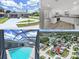 Real estate collage featuring exterior, kitchen, aerial view and pool at 4652 Swallowtail Dr, New Port Richey, FL 34653