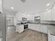 Bright, updated kitchen with granite countertops, stainless steel appliances and white cabinetry at 4652 Swallowtail Dr, New Port Richey, FL 34653