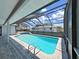 Inviting screened-in pool area with clear blue water and a tiled spa for relaxation and outdoor enjoyment at 4652 Swallowtail Dr, New Port Richey, FL 34653