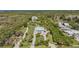 Expansive aerial view showcasing a sprawling estate with lush landscaping and a long driveway leading to the grand entrance at 4710 Troydale Rd, Tampa, FL 33615