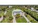 Beautiful aerial view of estate showcasing lush greenery, long drive, and meticulously maintained grounds at 4710 Troydale Rd, Tampa, FL 33615