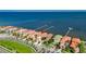 Drone shot of waterfront houses with private boat docks on a sunny day at 6418 Bright Bay Ct, Apollo Beach, FL 33572