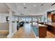 Open floor plan with kitchen island and living room with ocean views at 6418 Bright Bay Ct, Apollo Beach, FL 33572