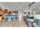 Open floor plan showcasing kitchen island and a stylish living room at 6418 Bright Bay Ct, Apollo Beach, FL 33572