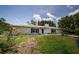 Charming home with a well-manicured lawn, complemented by colorful flowerbeds and a blue awning at 7332 Janczlik Dr, New Port Richey, FL 34652
