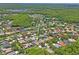 Sweeping aerial view of a residential area near a lake with homes surrounded by lush trees at 12801 Stanwyck Cir, Tampa, FL 33626