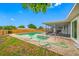 Backyard oasis with a sparkling pool, screened lanai, and brick-paved patio at 12879 112Th St, Largo, FL 33778