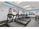 Modern community fitness center featuring treadmills, ellipticals, and TVs for an engaging workout at 1822 Sassafras Dr, Wesley Chapel, FL 33543