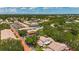 Aerial view of a residential community with mature trees, landscaping and several community pools at 2442 Enterprise Rd # 6, Clearwater, FL 33763