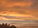 A landscape view of a beautiful golden sunset with trees silhouetted below at 31141 Harthorn Ct, Wesley Chapel, FL 33543