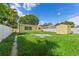 View of backyard featuring a storage shed, grassy area and privacy fence at 4242 7Th N Ave, St Petersburg, FL 33713
