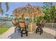 A well-equipped tiki bar offers a delightful setting for enjoying waterfront views and cool drinks at 5950 Bikini N Way, St Pete Beach, FL 33706