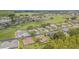 Aerial view of community with well-maintained homes bordering a lush golf course and serene ponds at 10728 Moshie Ln, San Antonio, FL 33576