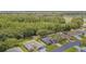 A serene neighborhood with well-maintained homes nestled amidst lush greenery, and a nearby golf course at 10728 Moshie Ln, San Antonio, FL 33576