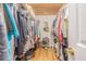 Spacious walk-in closet with wood ceiling and ample storage at 10728 Moshie Ln, San Antonio, FL 33576