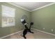 Exercise room equipped with a stationary bike and a window for natural light at 19409 Wingrove Ln, Lutz, FL 33558