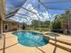 Enjoy the Florida sunshine in this screened-in pool and spa with views of the lush backyard landscaping at 22925 Collridge Dr, Land O Lakes, FL 34639